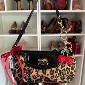 Brown Leopard Print y2k Coach Satin Bag 🐆🍒